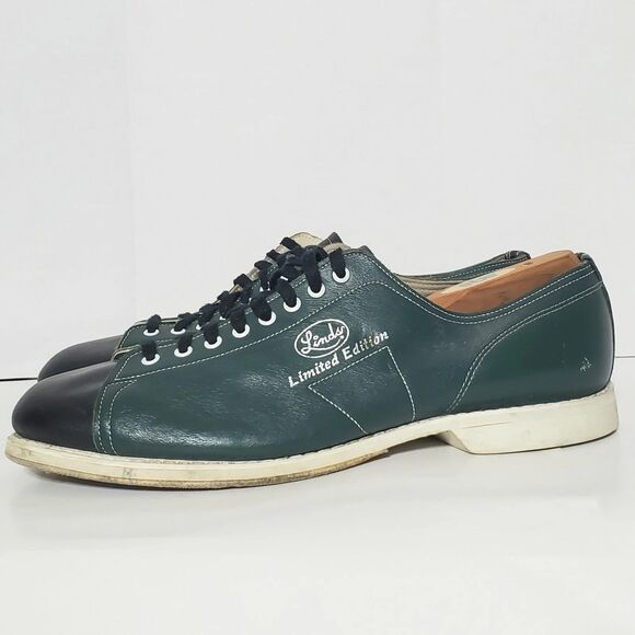 Linds Limited Edition Bowling Shoes Green Black Leather Men’s 11EE Made in USA